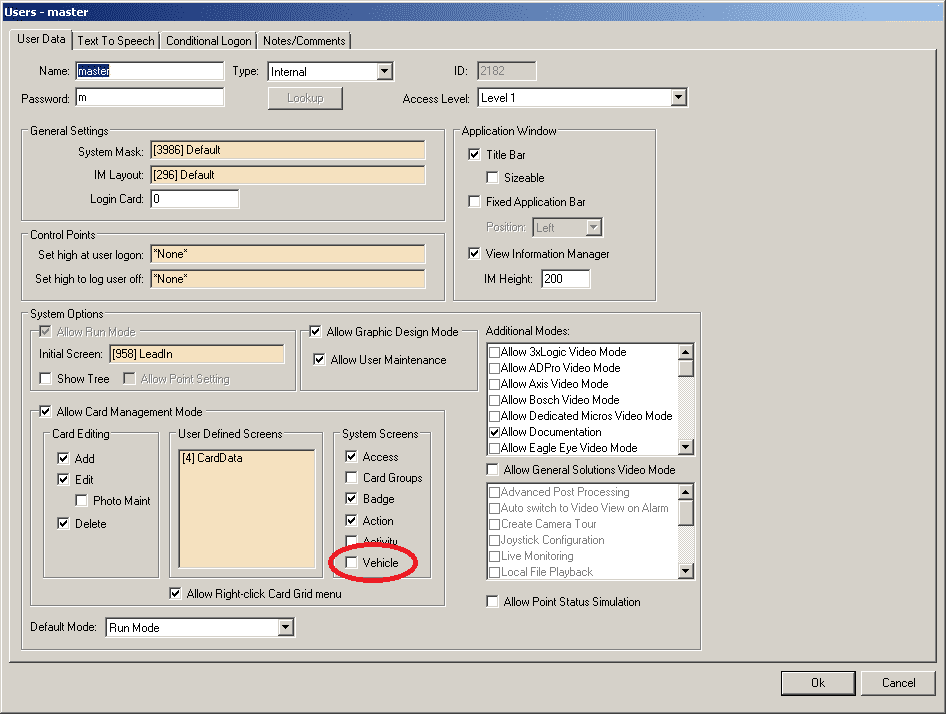 Vehicle Checkbox